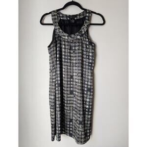 Bcbgmaxazria Shift Dress Women MOD ROUND PRINT Sleeveless Black Size Medium
